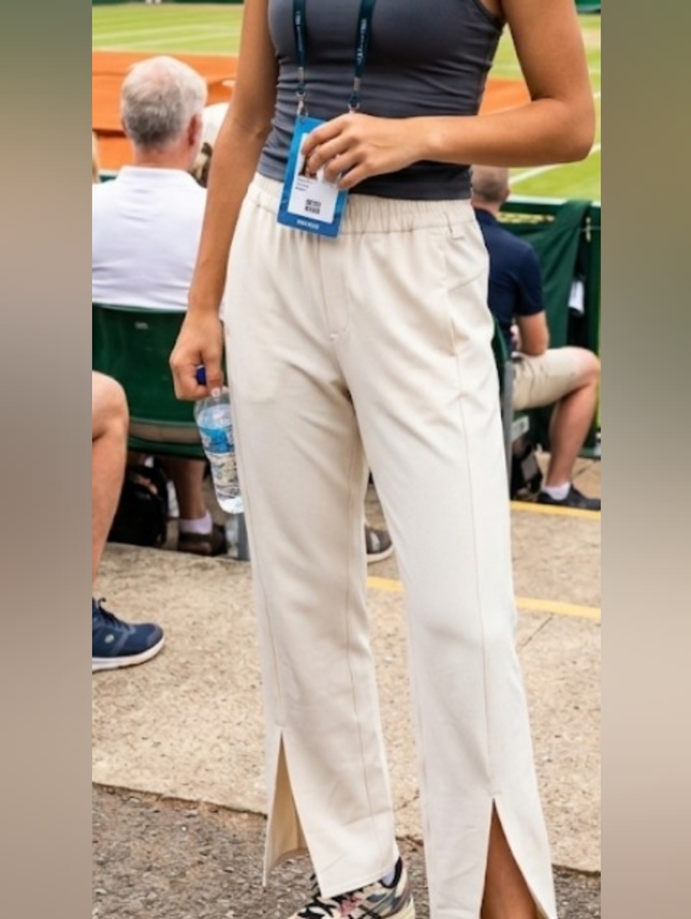 lululemon athletica Cream Elastic-Waist Dress Pants